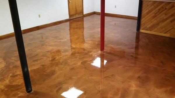 Basement Floor Metallic Epoxy- Copper