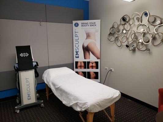 EmSculpt treatment room for toning, muscle building