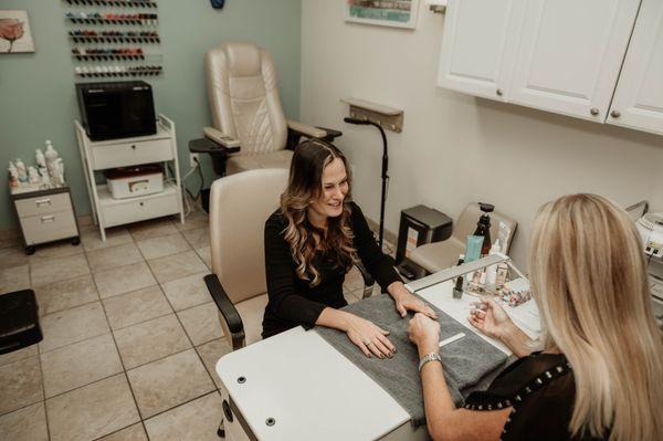 our nail room with our nail tech Patty