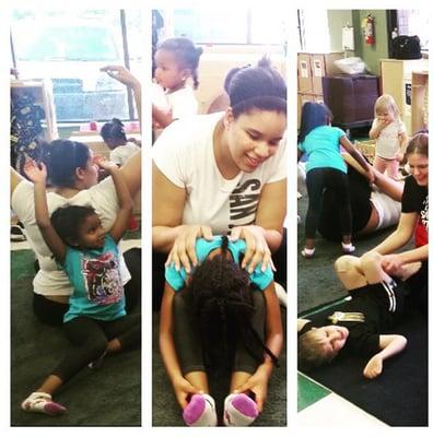 Mommy and Me Yoga at our North Versailles location with Mico's Karate!