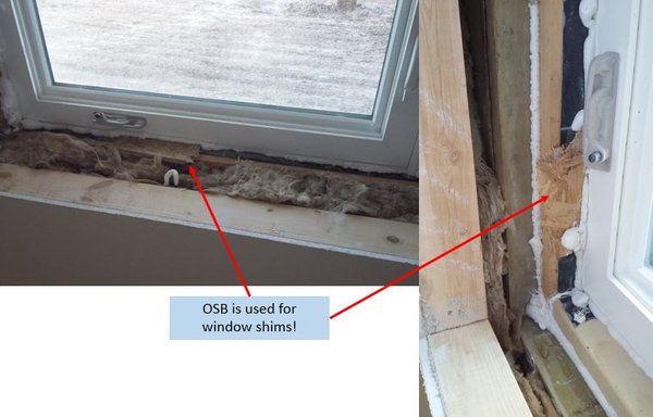 OSB used as window shims!