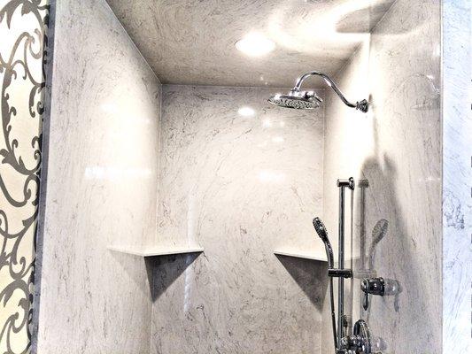 Bathroom Remodeling. Shower Installation. Tile Work Stone Work. Shower fixtures.