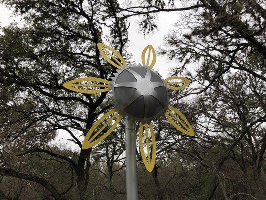 "Bloom" by Leticia Huerta at the trailhead of Mud Creek Loop at McAllister Park