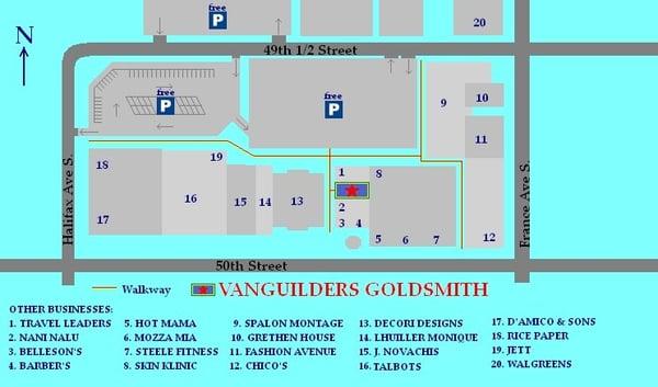 Map to our somewhat hidden away store.