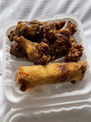 Spicy Spicy Fried Chicken Wings & sesame chicken & Egg roll