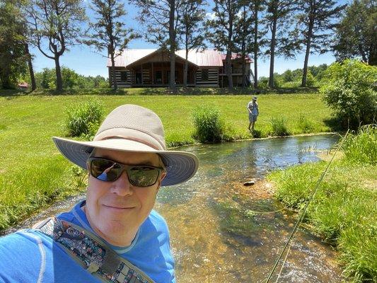 Tom and I fishing the meadow stream.