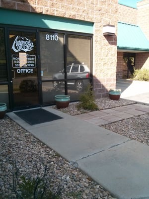 Front entrance to the office at Autoworks. This place stays busy and frequently no parking spot out front is open.