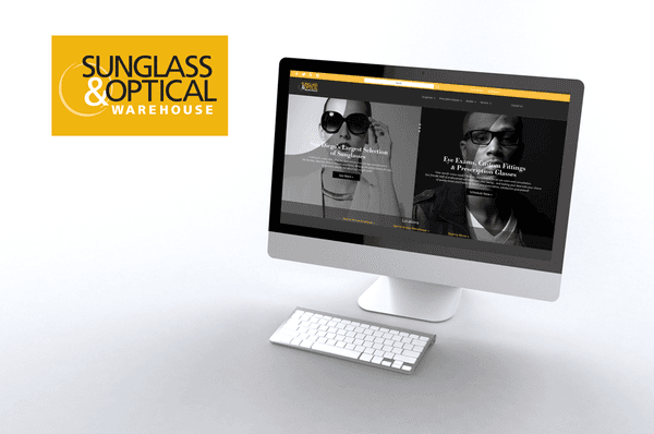 Sunglass & Optical Warehouse logo and website design