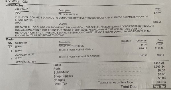 Report that shows the sensors (besides the tire related ones) were indeed their fault and I was right.