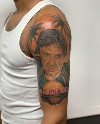 Tony Montana Tattoo by Chris @Tattoogoonz