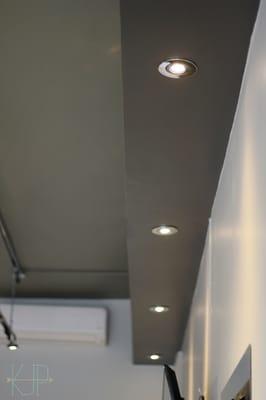 Recessed lighting. Barbers Den, Belmont, MA