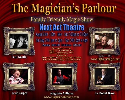 The Magician's Parlour is a great blend of Milwaukee's coolest magicians at the Next Act Theatre in Milwaukee