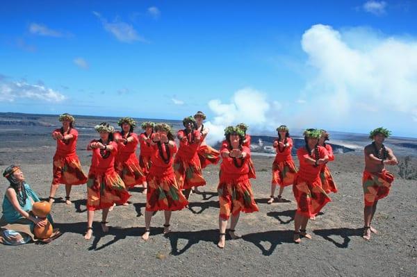 Halau i Ka Pono Hula performance at Volcano, Hawaii April 2010.