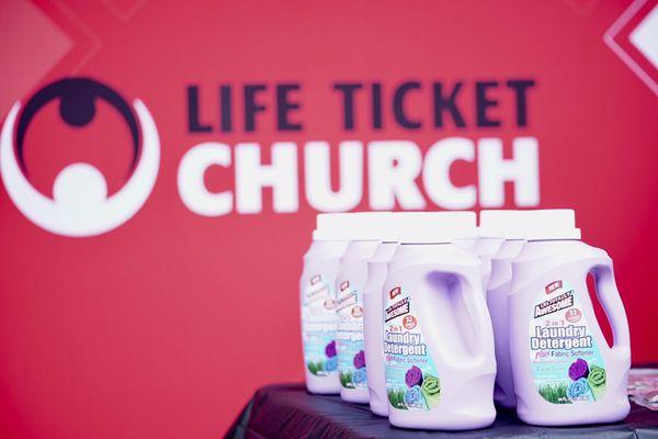 Laundry with Love. Free Laundry Loads sponsored by Life Ticket Church at the Herndon Coin Laundry.