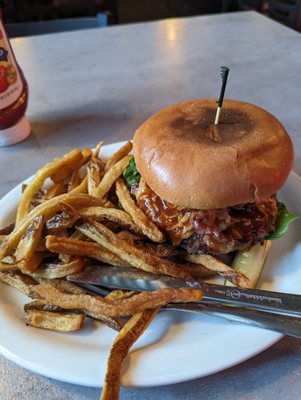 Burger and fries