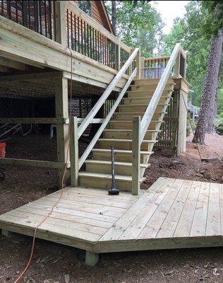 Deck build with stairs