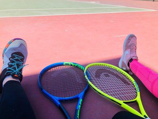 We took tennis classes together at one point. I took the adult beginner class while she took the children beginner class. Fun times!