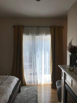 linen curtains hemmed by Linda