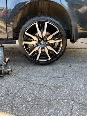 New tires. And depaxing my Honda Odyssey