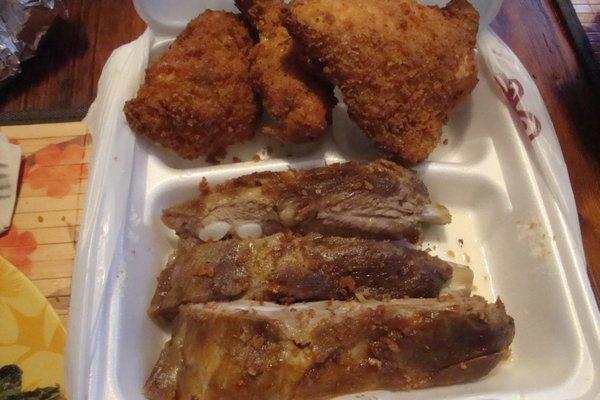 Fried chicken and ribs