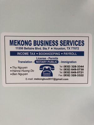 Business card info