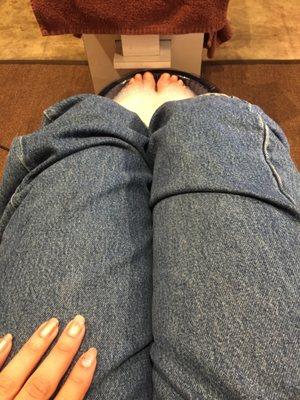 Pedicure, massage chair, Saturday morning bliss!