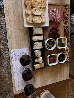 Wine Flight and Cheese Board