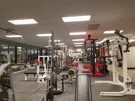 We have 3 monolifts, competition grade bench presses, and a large variety of barbells for a variety of lifting preferences and needs