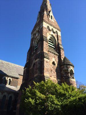 United Parish, Brookline, MA.  View of Bell Tower