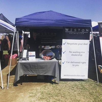 We support our community and our schools. Here, we're working our booth at Edison High School HB for the opening day of Pop Warner.