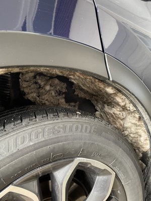 Here is what my tire wells looked like after going through the car wash