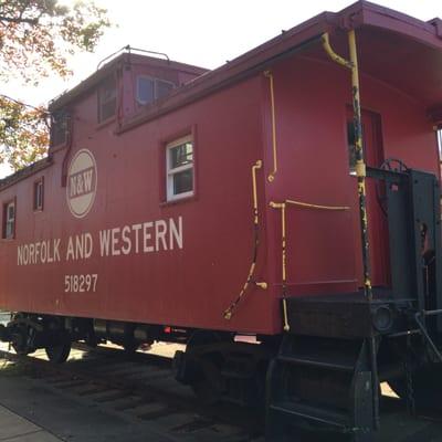 This caboose is along Commonwealth Ave.