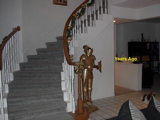 Stairs when they were new years ago.