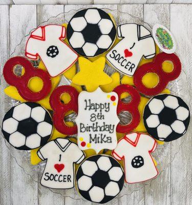 Soccer cookie platter