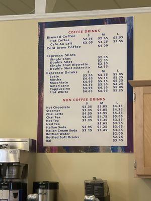 Coffee Menu