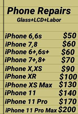 iPhone repair prices