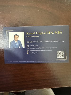 Kunal Gupta Business Card