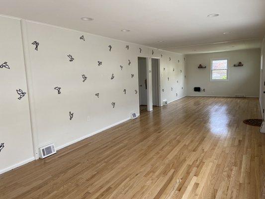 Our yoga room w/ blackbird wall!