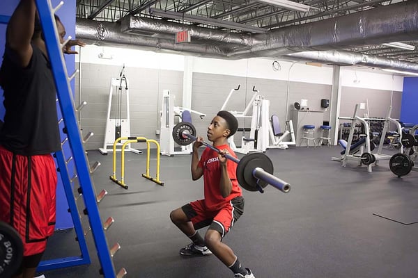 Full weight room for high school athletes