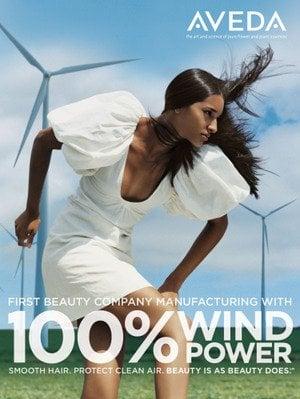 First beauty company manufacturing with 100% certified wind power