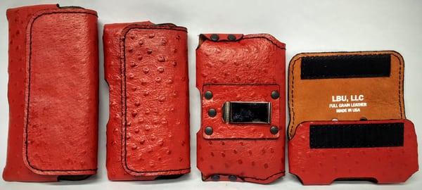 Red Ostrich Leather Pattern Mobile Phone Case