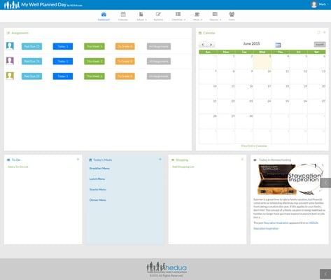 Functional dashboard for a daily organization website
 http://mywellplannedday.com/