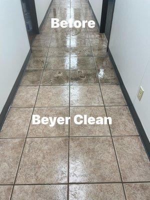 Tile and grout steam cleaning