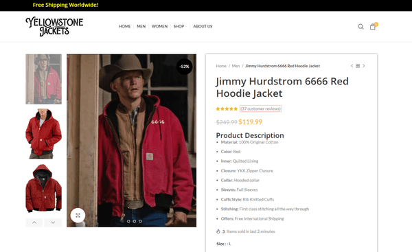 Jimmy Hurdstrom Yellowstone Jefferson White Season 04 6666 Red Hooded Carhartt Bomber Jacket is the option for your fashionable life.