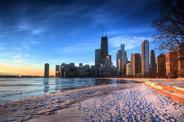 View from North Avenue beach. Sun rises from the east in Chicago so this is early morning. Note, I didn't take the picture.