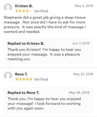 Reviews from clients