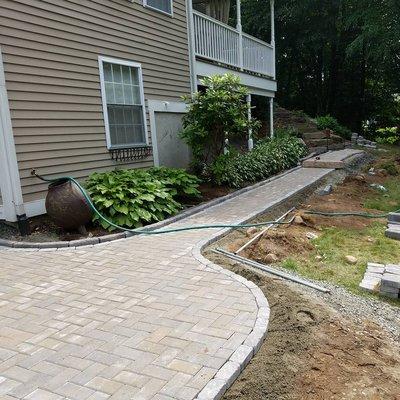 Walkway and patio installation