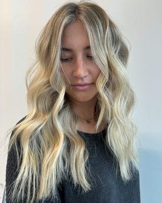 Lived-in summer blonde.