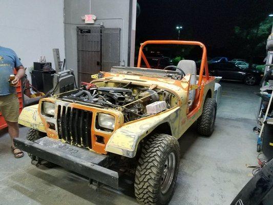 76 jeep wrangler body work complete