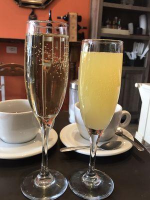 Elderflower champagne and mimosa